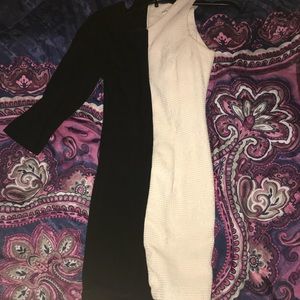 Asymetrical Black and White Upcycled Dress